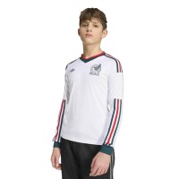 Подростковая Mexico National Team adidas 2026 Away Replica Long Sleeve Jersey - White