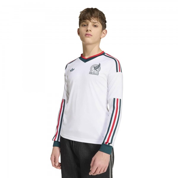 Подростковая Mexico National Team adidas 2026 Away Replica Long Sleeve Jersey - White