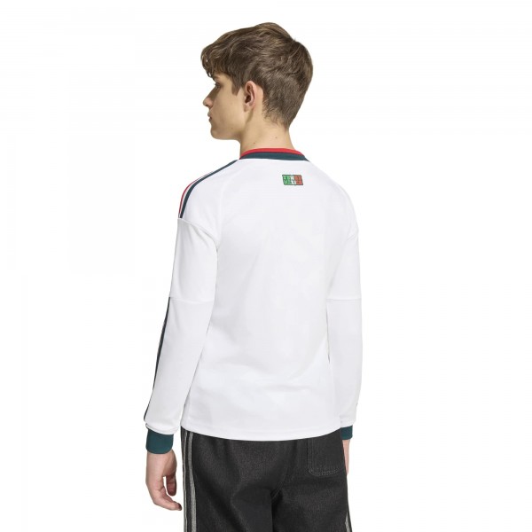 Подростковая Mexico National Team adidas 2026 Away Replica Long Sleeve Jersey - White