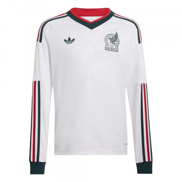 Подростковая Mexico National Team adidas 2026 Away Replica Long Sleeve Jersey - White