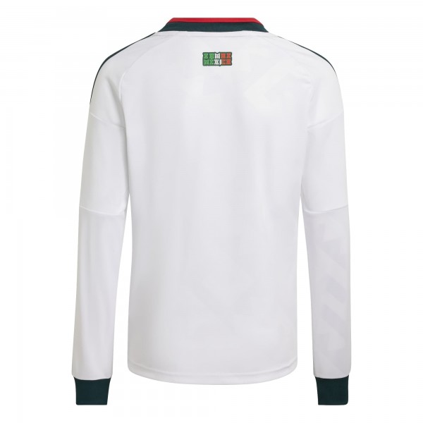 Подростковая Mexico National Team adidas 2026 Away Replica Long Sleeve Jersey - White