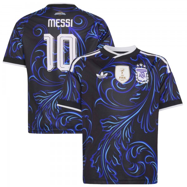 Подростковая Lionel Messi Argentina National Team adidas 2026 Away Replica Jersey - Black