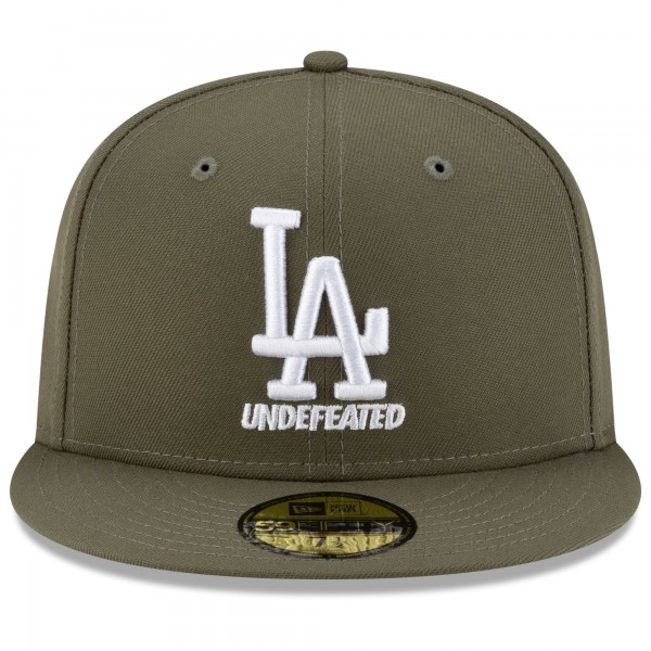 Бейсболка Los Angeles Dodgers New Era x Undefeated Olive 59FIFTY