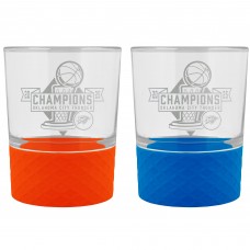 Набор стаканов Oklahoma City Thunder 2025 NBA Finals Champions 2-Piece 14oz. Silicone Grip Rocks
