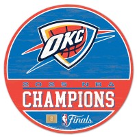 Нашивка Oklahoma City Thunder WinCraft 2025 NBA Finals Champions 14 Round Wood