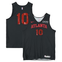 Zaccharie Risacher Atlanta Hawks Fanatics Authentic Practice-Used #10 Black/Gray Reversible Jersey from the 2024-25 NBA Season - Size XL