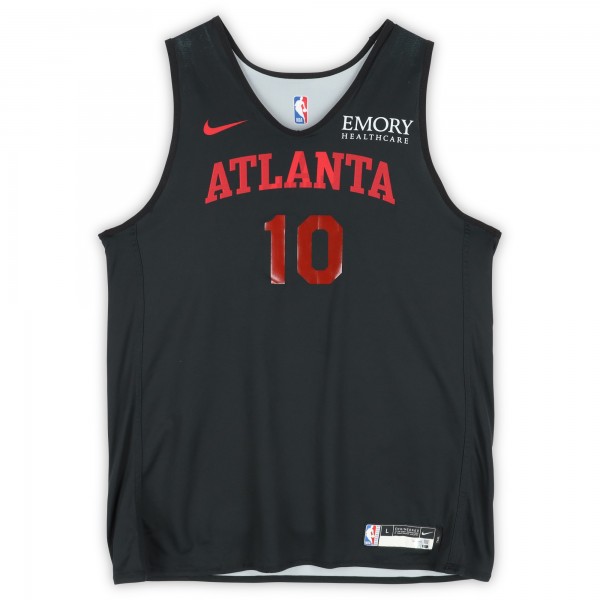 Zaccharie Risacher Atlanta Hawks Fanatics Authentic Practice-Used #10 Black/Gray Reversible Jersey from the 2024-25 NBA Season - Size XL