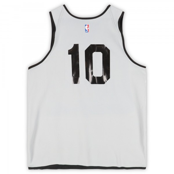 Zaccharie Risacher Atlanta Hawks Fanatics Authentic Practice-Used #10 Black/Gray Reversible Jersey from the 2024-25 NBA Season - Size XL