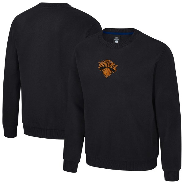 Unisex New York Knicks Stadium Essentials Black Club Level Chenille Sweatshirt