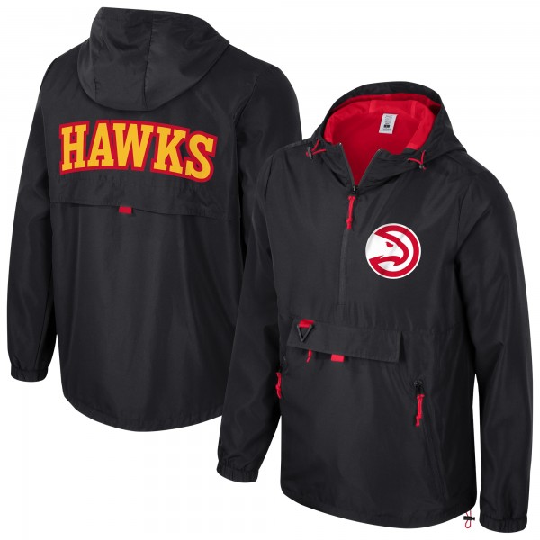 Unisex Atlanta Hawks Stadium Essentials Black Compete Quarter-Zip Hoodie Jacket