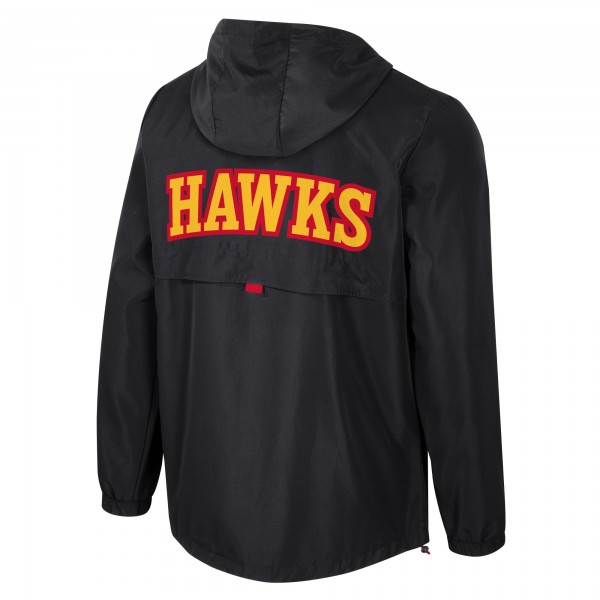 Unisex Atlanta Hawks Stadium Essentials Black Compete Quarter-Zip Hoodie Jacket