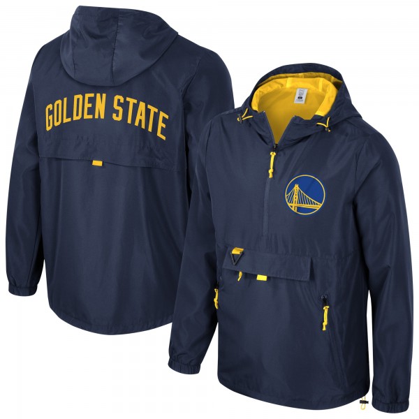 Unisex Golden State Warriors Stadium Essentials Navy Compete Quarter-Zip Hoodie Jacket