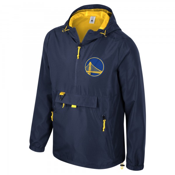 Unisex Golden State Warriors Stadium Essentials Navy Compete Quarter-Zip Hoodie Jacket