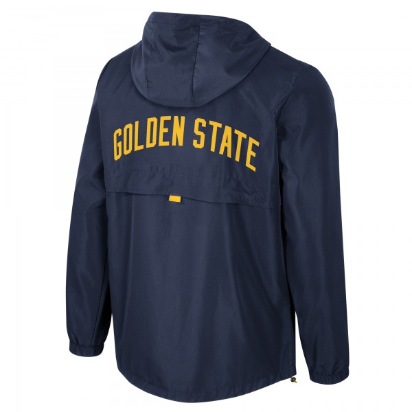 Unisex Golden State Warriors Stadium Essentials Navy Compete Quarter-Zip Hoodie Jacket