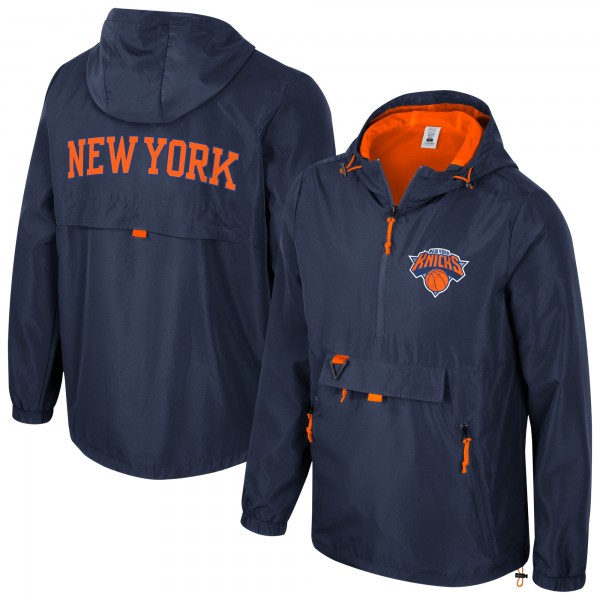 Unisex New York Knicks Stadium Essentials Blue Compete Quarter-Zip Hoodie Jacket