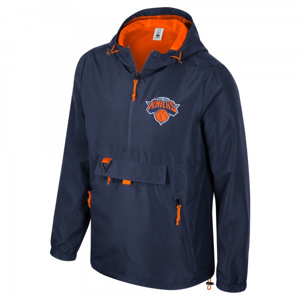 Unisex New York Knicks Stadium Essentials Blue Compete Quarter-Zip Hoodie Jacket