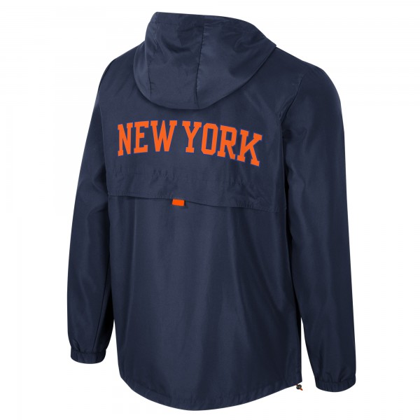 Unisex New York Knicks Stadium Essentials Blue Compete Quarter-Zip Hoodie Jacket
