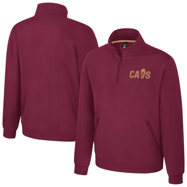 Unisex Cleveland Cavaliers Stadium Essentials Wine Varsity Trainer Quarter-Zip Pullover