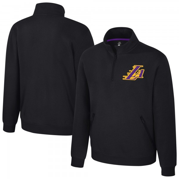 Unisex Los Angeles Lakers Stadium Essentials Black Varsity Trainer Quarter-Zip Pullover