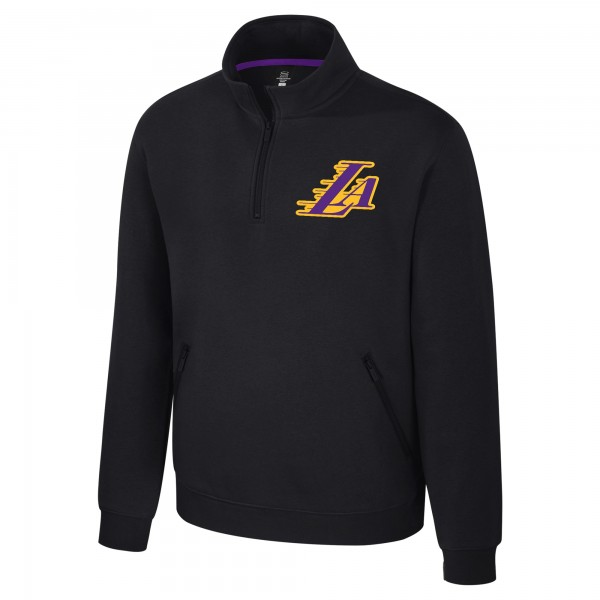 Unisex Los Angeles Lakers Stadium Essentials Black Varsity Trainer Quarter-Zip Pullover