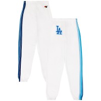 Unisex Los Angeles Dodgers Aviator Nation x MLB White Five-Stripe Tri-Blend Sweatpants