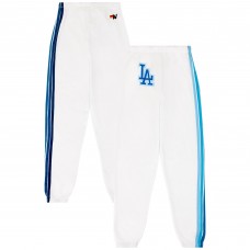 Unisex Los Angeles Dodgers Aviator Nation x MLB White Five-Stripe Tri-Blend Sweatpants