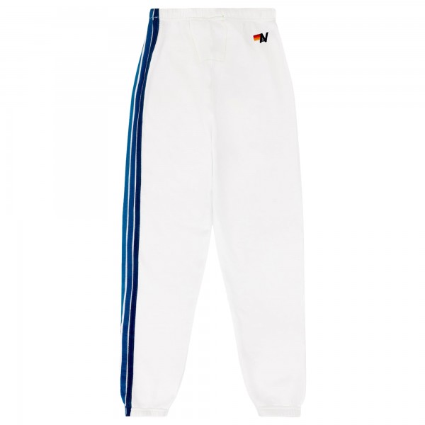 Unisex Los Angeles Dodgers Aviator Nation x MLB White Five-Stripe Tri-Blend Sweatpants