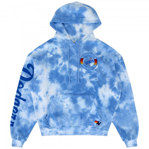 Unisex Los Angeles Dodgers Aviator Nation x MLB Light Blue Tie-Dye Tri-Blend Hoodie