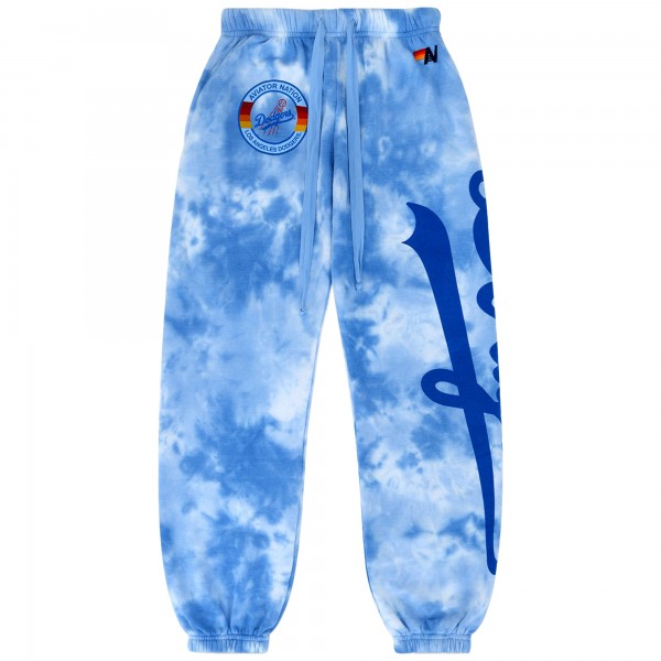 Unisex Los Angeles Dodgers Aviator Nation x MLB Light Blue Tie-Dye Tri-Blend Sweatpants