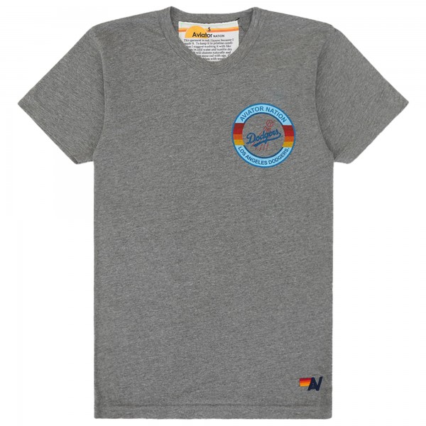 Unisex Los Angeles Dodgers Aviator Nation x MLB Heather Gray Bolt Tri-Blend T-Shirt