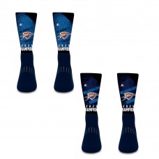 Две пары носков Unisex Oklahoma City Thunder Starter 2025 NBA Finals Champions Blackout Crew 