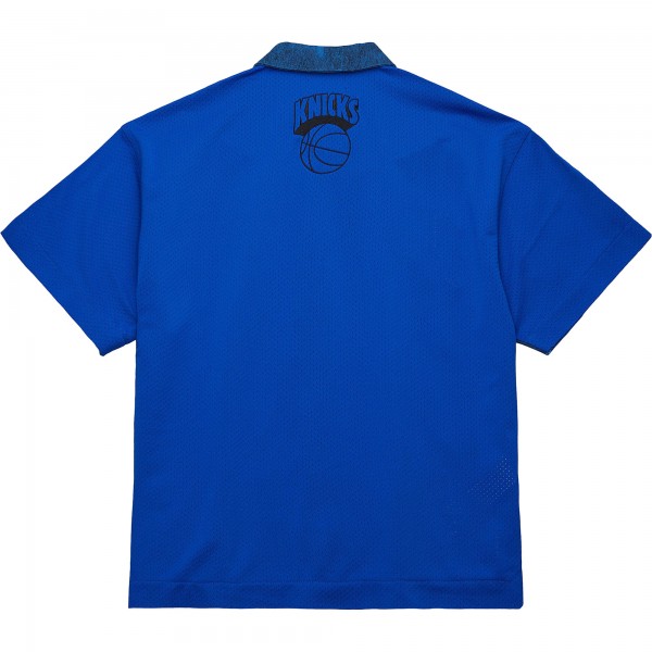 New York Knicks Mitchell & Ness x Purple Brand Navy Button-Up Shooting Shirt