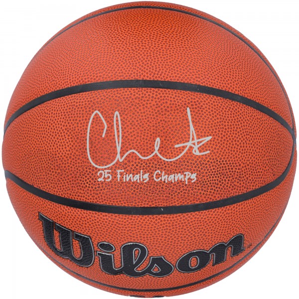 Мяч Chet Holmgren Oklahoma City Thunder Autographed Fanatics Authentic 2025 NBA Finals Champions Wilson NBA Authentic Series Indoor/Outdoor Basketball with 25 Finals Champs Inscription