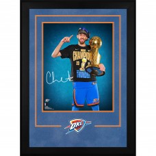 Фотография Chet Holmgren Oklahoma City Thunder Autographed Fanatics Authentic Deluxe Framed 16 x 20 2025 NBA Finals Champions Trophy