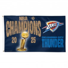 Флаг Oklahoma City Thunder WinCraft 2025 NBA Finals Champions Locker Room 3 x 5 Single-Sided Deluxe