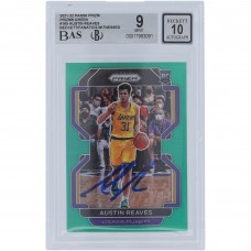 Austin Reaves Los Angeles Lakers Autographed 2021-22 Panini Prizm Green Prizm #165 Beckett Fanatics Witnessed Authenticated 9/10 Rookie Card