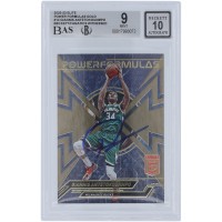 Giannis Antetokounmpo Milwaukee Bucks Autographed 2022-23 Panini Donruss Elite Power Formulas Gold #14 #5/10 Beckett Fanatics Witnessed Authenticated 9/10 Card