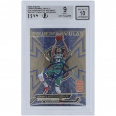 Giannis Antetokounmpo Milwaukee Bucks Autographed 2022-23 Panini Donruss Elite Power Formulas Gold #14 #5/10 Beckett Fanatics Witnessed Authenticated 9/10 Card