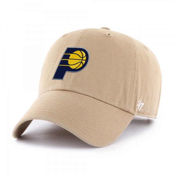 Бейсболка Indiana Pacers 47 Khaki Primary Logo Clean Up