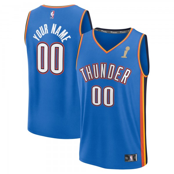 Игровая именная джерси Oklahoma City Thunder Fanatics Blue 2025 NBA Finals Champions Fast Break Replica - Icon Edition