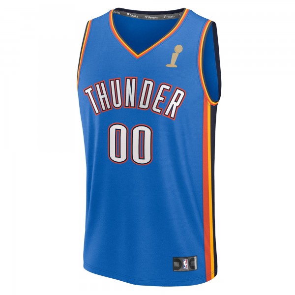 Игровая именная джерси Oklahoma City Thunder Fanatics Blue 2025 NBA Finals Champions Fast Break Replica - Icon Edition
