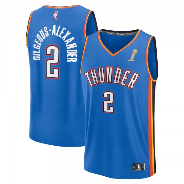 Игровая джерси Youth Oklahoma City Thunder Shai Gilgeous-Alexander Fanatics Blue 2025 NBA Finals Champions Fast Break Replica Player - Icon Edition