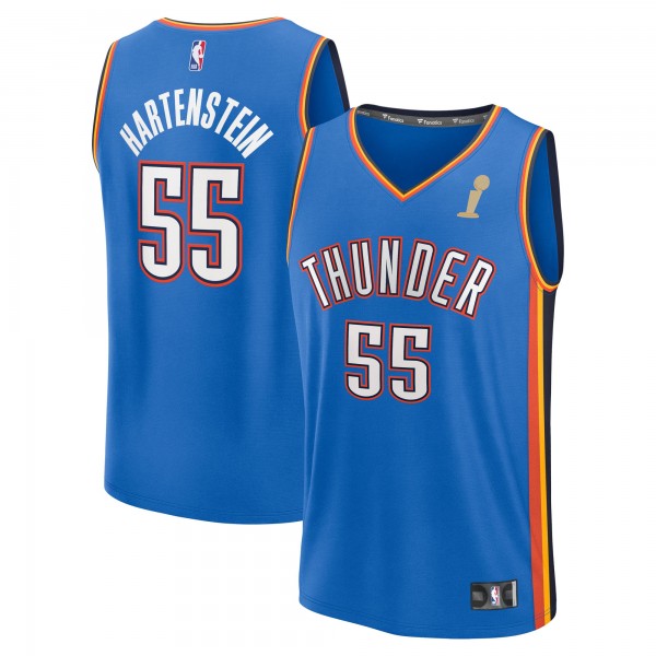 Игровая джерси Youth Oklahoma City Thunder Isaiah Hartenstein Fanatics Blue 2025 NBA Finals Champions Fast Break Replica Player - Icon Edition