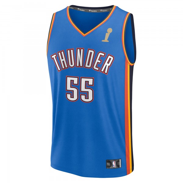 Игровая джерси Youth Oklahoma City Thunder Isaiah Hartenstein Fanatics Blue 2025 NBA Finals Champions Fast Break Replica Player - Icon Edition