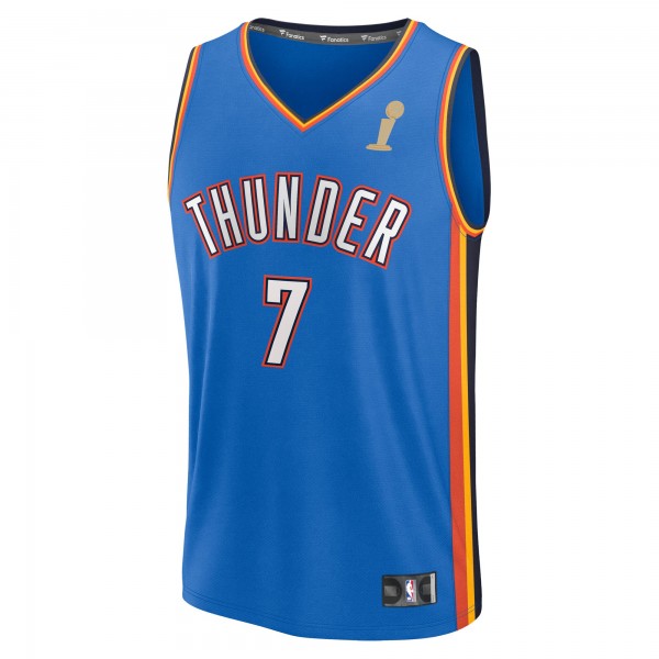 Игровая джерси Oklahoma City Thunder Chet Holmgren Fanatics Blue 2025 NBA Finals Champions Fast Break Replica Player - Icon Edition