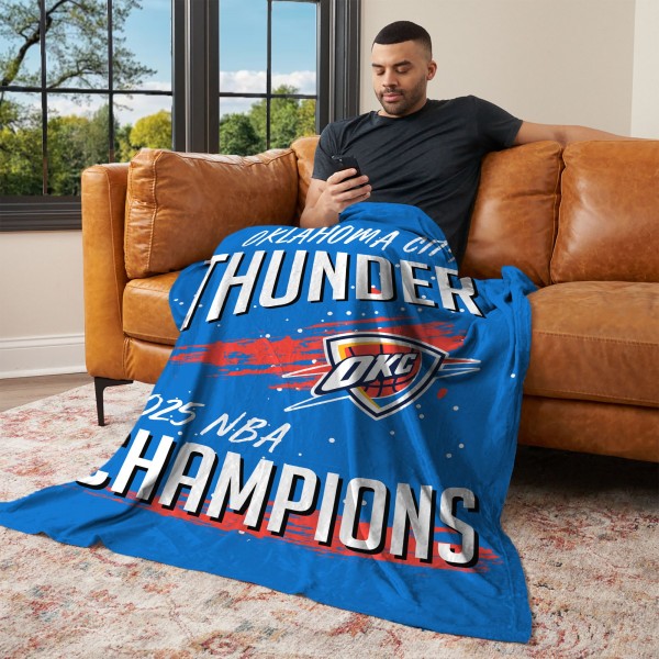 Одеяло Oklahoma City Thunder The Northwest Group 2025 NBA Finals Champions 50 x 60 Silk Touch Throw
