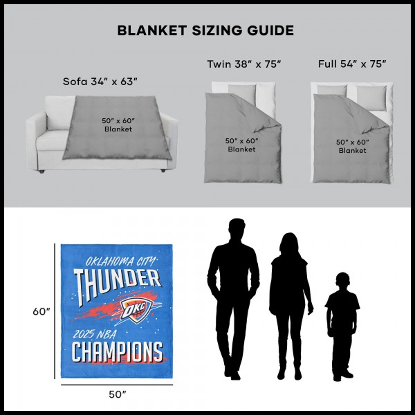 Одеяло Oklahoma City Thunder The Northwest Group 2025 NBA Finals Champions 50 x 60 Silk Touch Throw