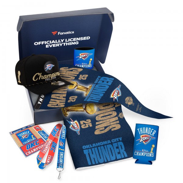 Подробный бокс Oklahoma City Thunder WinCraft 2025 NBA Finals Champions Fanatics Pack Champions