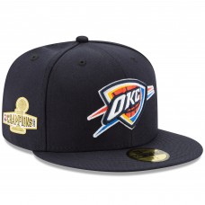 Бейсболка Oklahoma City Thunder New Era Navy 2025 NBA Finals Champions Side Patch 59FIFTY