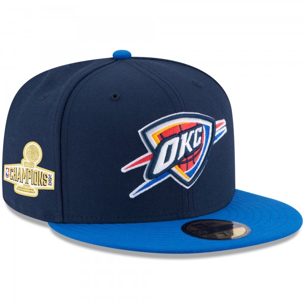 Бейсболка Oklahoma City Thunder New Era Navy/Blue 2025 NBA Finals Champions Side Patch Two-Tone 59FIFTY